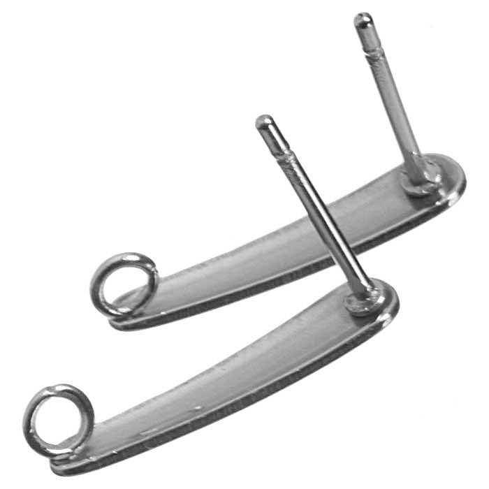 Puzety s očkem z nerezové oceli + zarážky, 15x3 mm (2ks)