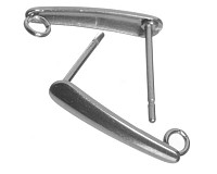 Puzety s očkem z nerezové oceli + zarážky, 15x3 mm (2ks)