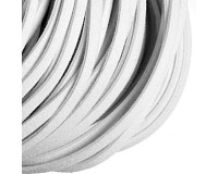 Řemínek bílý  plochý z umělé kůže, 3x1 mm (1 m)