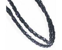 Řemínek pletený černý z umělé kůže, 3mm, (1m)