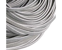 Řemínek šedý plochý z umělé kůže, 3x1 mm (1 m)