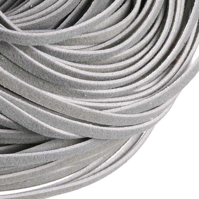 Řemínek šedý plochý z umělé kůže, 3x1 mm (1 m)