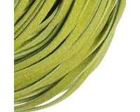 Řemínek zelený plochý z umělé kůže, 3x1 mm (1 m)