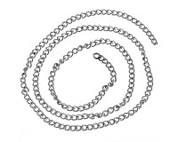 Řetízek twist platinové barvy, 2,5x3,5 mm, (1 m)