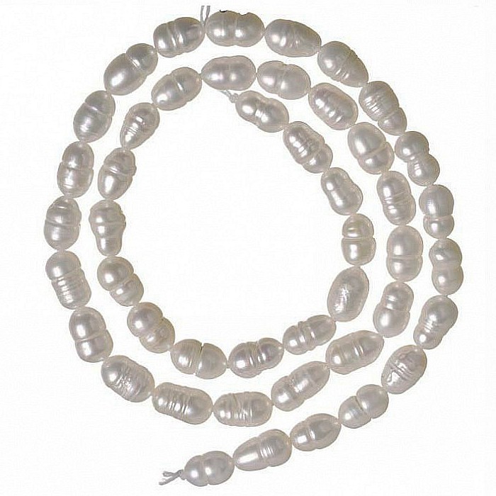 Říční perličky bílé, 4x4-5 mm (60 ks)