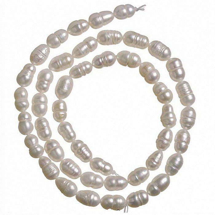 Říční perličky bílé, 5x6-7 mm (5ks)