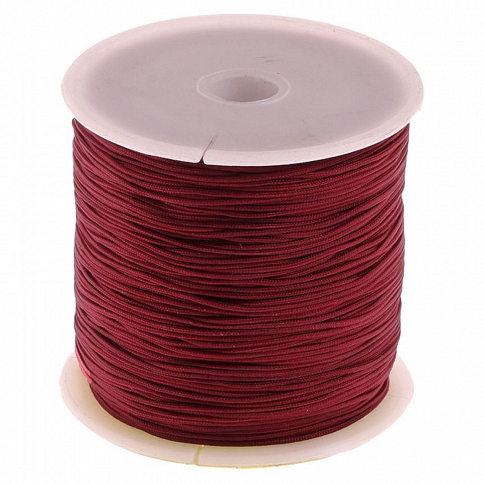 Nylonová šňůrka bordeaux, 1 mm, cívka (90 m)