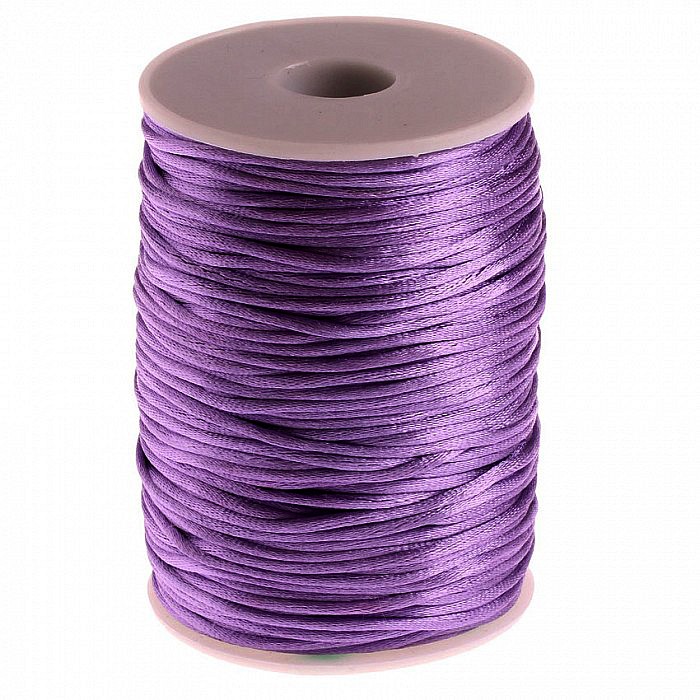 Saténová šňůrka fialová, 2 mm, cívka (90m)