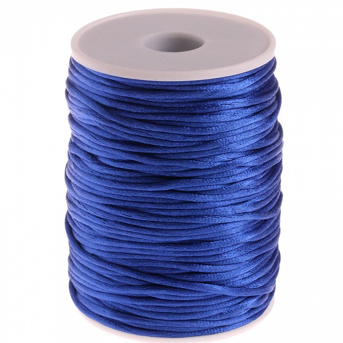 Saténová šňůrka tmavší modrá, 2 mm (5m)