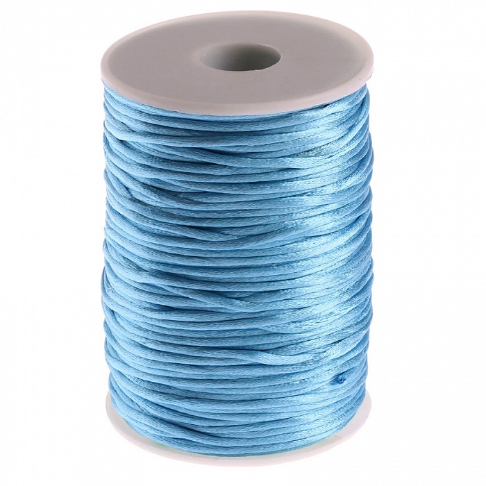 Saténová šňůrka světle modrá, 2 mm (5m)