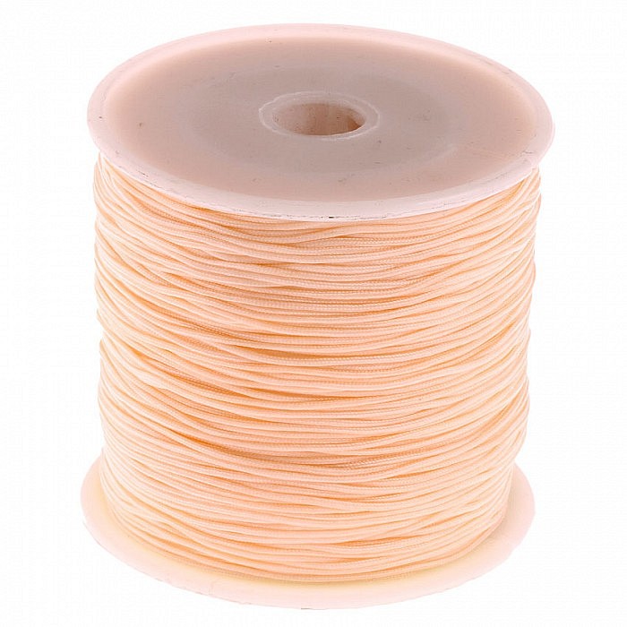 Nylonová šňůrka světle meruňková, 1 mm, cívka (90m)