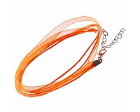 Šifonová šňůrka se zapínáním, oranžová (10 mm)