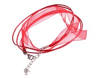 Šifonová šňůrka se zapínáním, červená (10 mm)