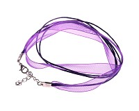 Šifonová šňůrka se zapínáním, fialová tm.  (10 mm)