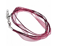 Šifonová šňůrka se zapínáním, bordó, 7 mm