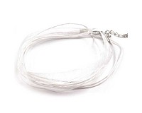 Šifonová šňůrka se zapínáním, Bílá, 7 mm