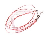 Šifonová šňůrka se zapínáním, růžová, 7 mm