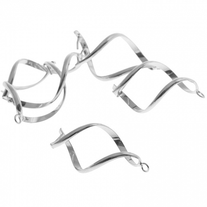 Šlupna stříbrná Vlnka, 25x32 mm