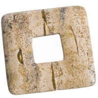 Jaspis obrázkový, čtvercový donut 35 mm