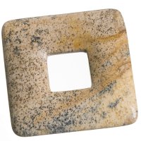 Jaspis obrázkový, čtvercový donut 35 mm