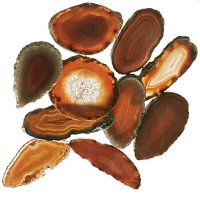 Achátový plátek cihlový, 50-60 mm, 10 ks