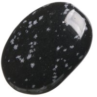 Obsidián vločkový, tromlovaná placička 40 mm