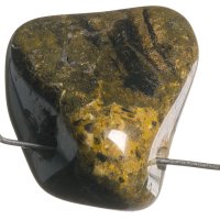 Jaspis brekciový, vrtaný přívěsek 25 mm