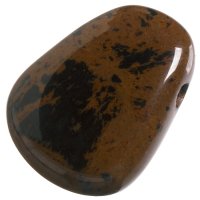 Obsidián mahagonový,  vrtaný přívěsek 27 mm