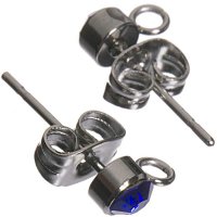 Puzeta s krystalem z nerezové oceli (2 ks)