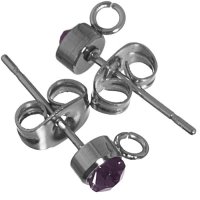 Puzeta s krystalem z nerezové oceli (2 ks)