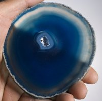 Achátový plátek modrý, 4A; 108x99 mm