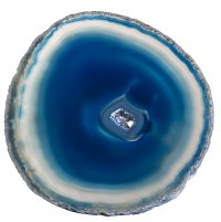 Achátový plátek modrý, 4A; 108x99 mm