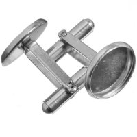 Nerezové manžetové knoflíčky s lůžkem, 14 mm, 2 ks