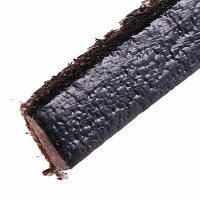 Kožený řemínek plochý černý, 10x3 mm (1 m)