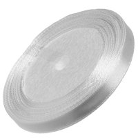 Saténová stuha 10 mm bílá jednostranná;  cívka 23 m