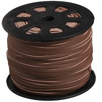 Plochá umělá kůže hnědá, 3x1 mm (1m)