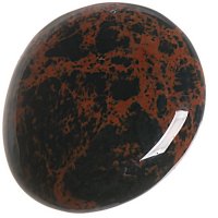 Obsidián mahagonový, tromlovaná placička 37 mm