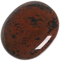 Obsidián mahagonový, tromlovaná placička 36 mm