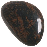 Obsidián mahagonový, tromlovaná placička 40 mm