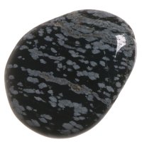 Obsidián vločkový, tromlovaná placička 32 mm