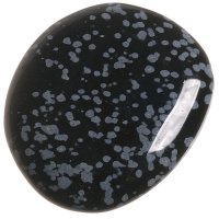 Obsidián vločkový, tromlovaná placička 41 mm