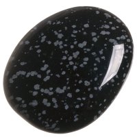 Obsidián vločkový, tromlovaná placička 41 mm