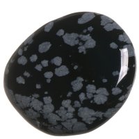 Obsidián vločkový, tromlovaná placička 36 mm