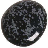 Obsidián vločkový, tromlovaná placička 41 mm