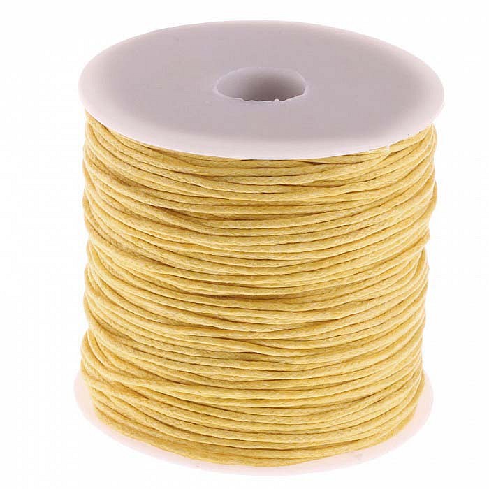 Voskovaná šňůra světle žlutá, 1 mm (5 m)