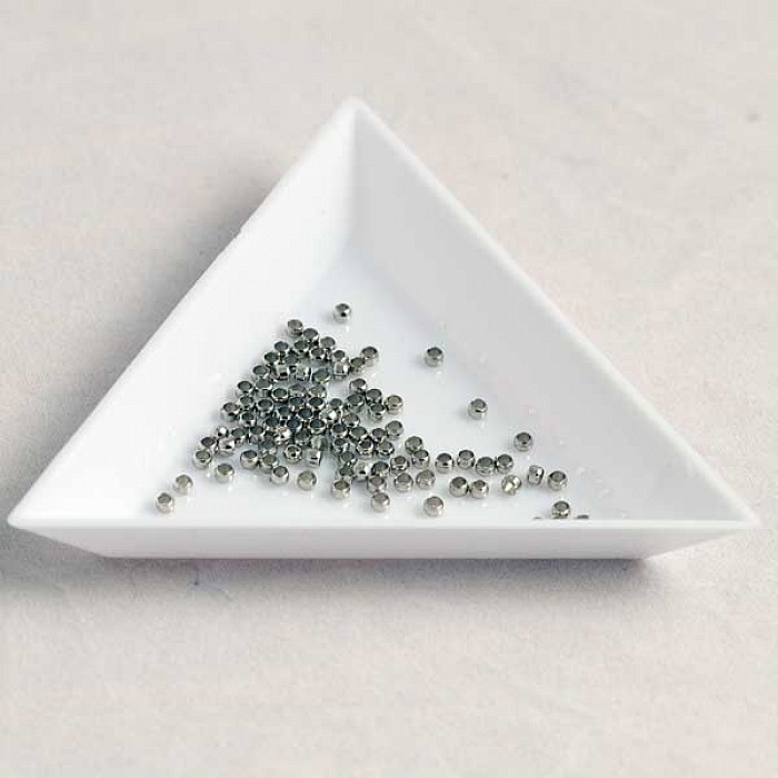 Zamačkávací rokajl kulatý 2 mm, platinový, 1,14 g